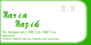 maria mazik business card